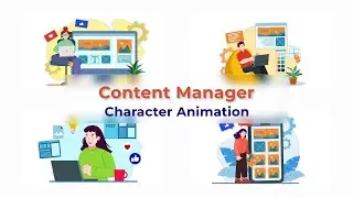 Pre-view Content Manager Character Animation Premiere Pro Templates | Content Writer Scene