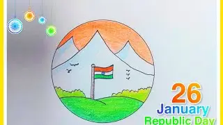 Republic Day Drawing | 26 January Drawing Republic ki Drawing | Republic India drawing