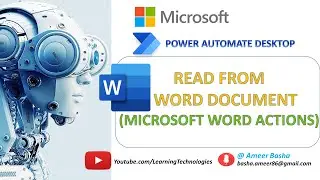 Power Automate Desktop || Read from Word Document (Microsoft Word actions)