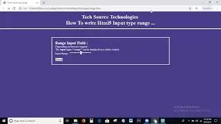 Html5 Input type range | Html5 Input types | Html5 Input type range tutorial