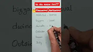synonyms and antonyms in english tricks 