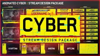 Animated Cyberpunk 2077 inspired Twitch Overlay Package for Streamers