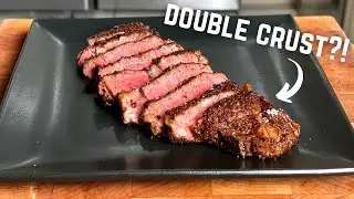 Seasoning a steak with the crust of another steak