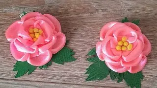 Цветы из атласных лент