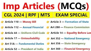 Important Articles of Indian Constitution | संविधान के महत्वपूर्ण अनुच्छेद | Article Gk |Anuchhed gk