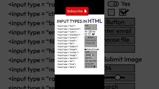 Input types in html | html tags | all html tags list | input tag in html | #mRcodding| #shorts