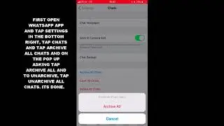 HOW TO ARCHIVE OR UNARCHIVE ALL CHATS IN WHATSAPP IOS