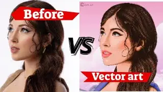 How to make vector portrait in illustrator | Vector Art