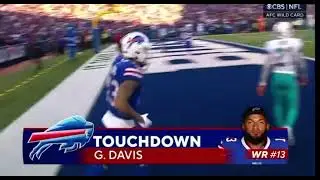 Gabe Davis 23 yard Touchdown reception￼￼ wild card game￼