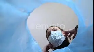 Woman Takes Off Her Disposable Face Mask and Throws Into the Trash Can. | Stock Footage - Envato...