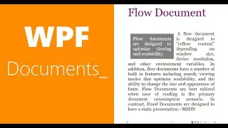 WPF Documents | Flow Documents-i | Documents in WPF