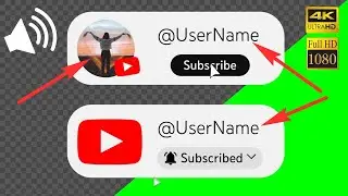 Сustom Subscribe button and Bell icon with your text/logo