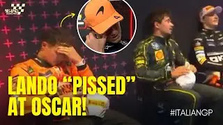 Lando Norris looking so PISSED in the Cooldown Room and Dissapointed after got beaten by Oscar