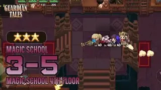 World 3-5 | Magic School 4th floor (ENG Sub | JP Dub)【Guardian Tales】
