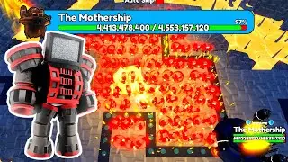 100 TORCH TV MAN vs THE MOTHERSHIP!! (Toilet Tower Defense)