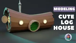 3D Modeling of a cute Log House. Quick video. Maya