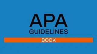 APA Guidelines 7th edition: Book