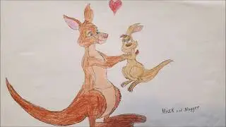 Nugget the Joey Kangaroo drawings