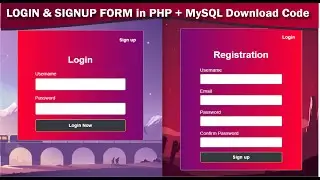 Login And Registration Form in PHP and MySQL | Login and Signup form in php mysql|Download Code.