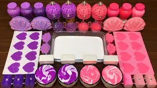 PURPLE vs PINK!!! Mixing random into GLOSSY slime!!!Satisfying Nastya Slime #454