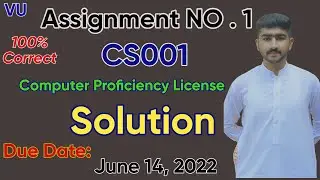 CS001 Assignment 1 Solution 2022 | Spring 100% Correct |Computer Proficiency License By Usama Rajput