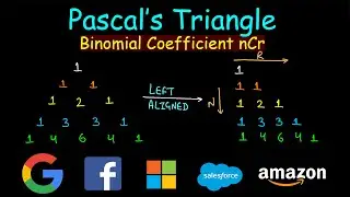 Calculate binomial coefficient nCr | Pascals Triangle