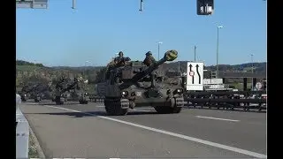 2) Panzer auf der Autobahn A1 - M113 / M109 / M548 Armored column on the highway