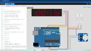 ARDUINO UNO Membuat JAM DIGITAL Dot matrix + Fitur SUHU dan KELEMBABAN di WOKWI