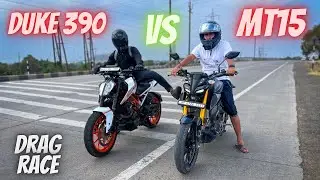 DUKE 390 vs MT15 Drag race 🥵 | 2023 MT15 vs Duke 390 |