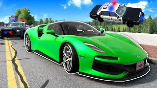 SUPERCAR ESCAPES POLICE CHASE! - BeamNG Drive Multiplayer