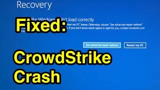 How to fix computer crashed from Crowd Strike update, CrowdStrike BSOD crash fixed.