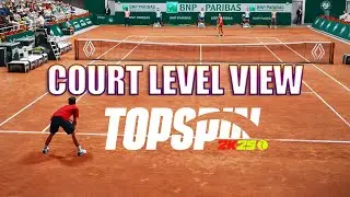 TopSpin 2K25 Court Level View looks AMAZING! PC Early Access NIGHT Time Gameplay (Roland-Garros)