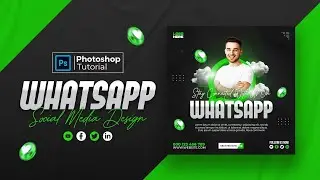 Whatsapp Social Media Banner Design | Adobe Photoshop Tutorial