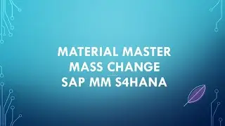 Mass change Material master | material group | mass maintenance material master