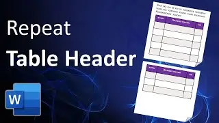 Repeat Table Header Row on Multiple Pages in MS Word | Repeat Table Header Rows across Pages MS Word