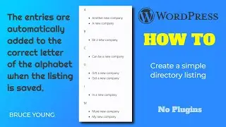 How to build a simple directory listing,  companies listed alphabetically A companys, B companys