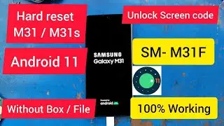 How to Hard reset Samsung Galaxy M31 Android 11 : Unlock Screen code Pattern SM-M315F forgotten pass