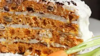 Healthy carrot cake in a frying pan. Tested - nothing tastes better!