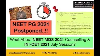 NEET PG 2021 Postponed | Important Updates