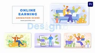 Online Earning Character Animation Scene Premier Pro Template