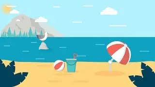 Design Process : Beach Scene Illustration - Illustrator CC