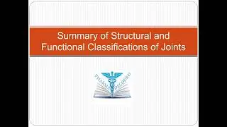 Summary of Structural and Functional Classifications of Joints
