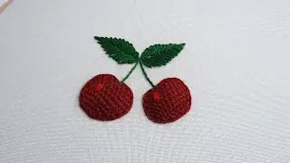 Learn to Embroider Cherries in 3D Style - Detached stitch in detail