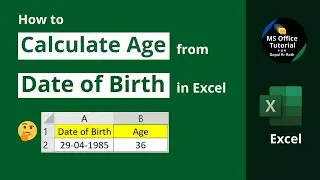 How to calculate age from date of birth in Excel