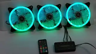 RGB 7 Farben 120mm Gehäuse LED Lüfter mit Fernbedienung Set mit Einstellbare Drehmoment