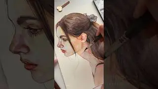 finishing touches🖤 watercolor portrait #arttutorial #tutorial #watercolorart