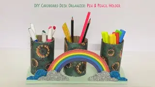 DIY Cardboard Desk Organizer | Pen & Pencil Holder #diycrafts #diyideas