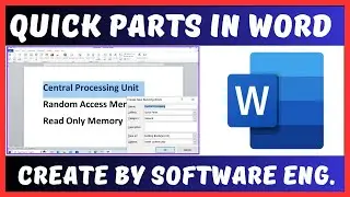 Quick Parts (New ) Option in Microsoft word in Hindi