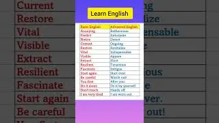 Basic English Vs Advance English 😍 