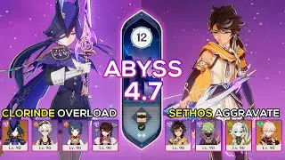 C0 Clorinde Overload & C0 Sethos Aggravate - Spiral Abyss 4.7 - Genshin Impact